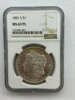 1881 S Ms 63 Pl Ngc Graded / Certified Morgan Silver Dollar