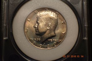 1980 - D 50c Kennedy Half Dollar Slabbed And In " Bu ".  649