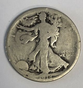 1918 - S Silver Walking Liberty Half Dollar 50c Rare Date