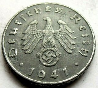 (154) German 3rd Reich 1941 A - 5 Reichspfennig Wwii Coin