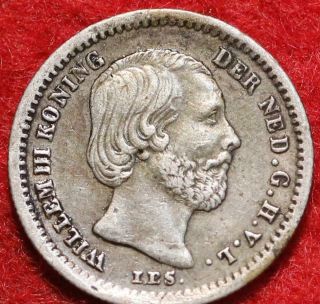 1850 Netherlands 5 Cents Silver Foreign Coin