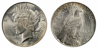 1922 - D Peace Dollar Brilliant Uncirculated - Bu