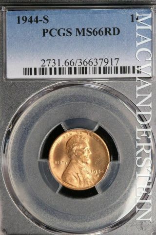1944 - S Lincoln Wheat Cent - Pcgs Ms66rd - Brilliant Uncirculated Sld187