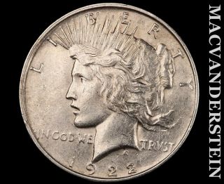 1922 - D Peace Dollar - Scarce Better Date J5934