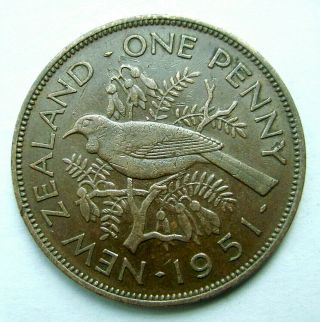 Zealand.  1 Penny,  1951 - Bronze