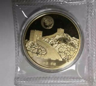 China 2019 Mid - Autumn Moon Festival Great Wall Medal Panda Gilt Copper Medal 2