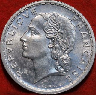 Uncirculated 1949 France 5 Francs Aluminum Foreign Coin
