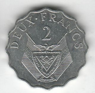 Rwanda 2 Francs 1970 Shield Unc 203z By Coinmountain