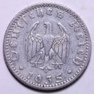 1935 A Germany Third Reich 50 Reichspfennig S/h To The Usa