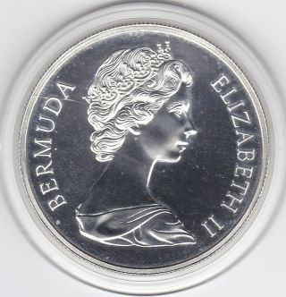Bermuda 1972 Large One Dollar (92.  5 Silver) Coin