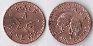 1967 Ghana Half Pesewa Coin