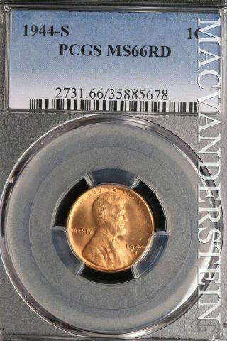 1944 - S Lincoln Wheat Cent - Pcgs Ms66rd - Brilliant Uncirculated Sld33