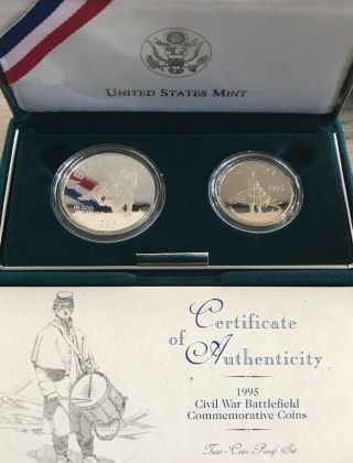 1995 S Civil War Proof Us Commemorative Set 90 Silver And Clad - Us Coinage