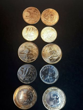 Brazil 2019 - Coins - Complete Set With 25 Years Of Real Commemorative Coin