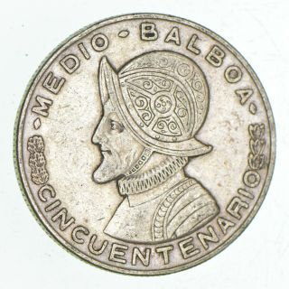 Silver - World Coin - 1953 Panama 1/2 Balboa - World Silver Coin - 12.  6g 161