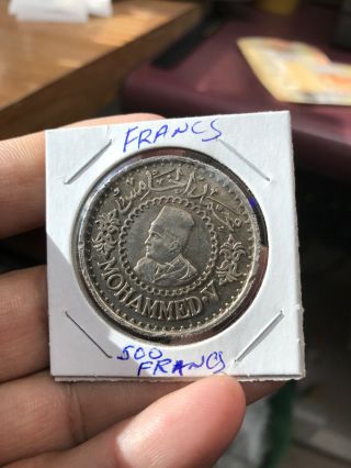 1956 Morocco 500 Francs Empire Cherifien - Silver