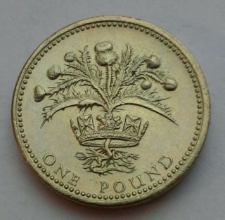 Great Britain,  Uk 1 Pound 1984.  Km 934.  One Dollar Coin.  Scottish Thistle.  1 Yr.
