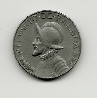 World Coins - Panama 1/4 De Balboa 1966 Coin Km 11.  2a