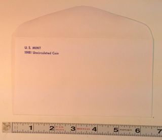 Coin Supplies - 1981 Us Unc.  Set Envelope Slight Glue Flaw Us Ship