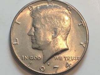 1974 D Kennedy Half Dollar Error Coin With Reverse Doubling States Of America