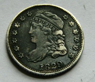 1829 Bust Half Dime XF Details Toning 7