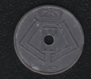Belgium 25 Centimes 1942 Zinc