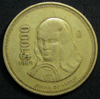 1989 Mexico 1000 Pesos Coin