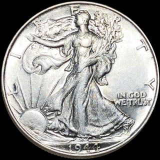 1944 Walking Half Dollar Closely Uncirculated Liberty Silver Collectible Coin Ms