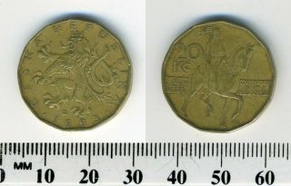 Czech Republic 1993 - 20 Czech Korun Coin - St.  Wenceslas (duke Vaclav) On Horse