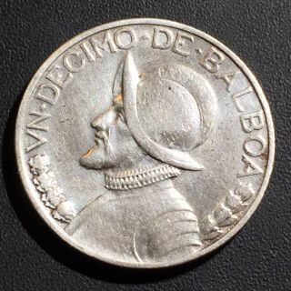Old Foreign World Coin: 1932 Panama 1/10 Balboa, .  900 Silver