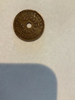 1944 Southern Rhodesia 1/2 Half Penny