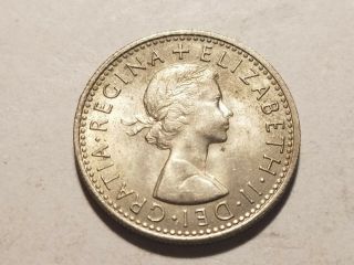 1966 Uk Great Britain England Elizabeth Ii Six Pence