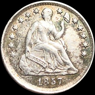 1857 Seated Half Dime About Uncirculated Liberty Silver Collectible Coin No Res