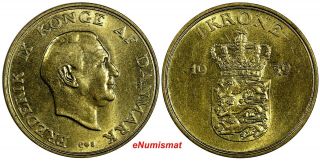 Denmark Frederik Ix 1959 C S 1 Krone Gem Bu Mintage - 243,  000 Scarce Km 837.  2