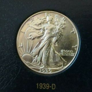1939 D Walking Liberty Half Dollar Choice GEM BU MS, 2