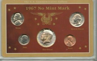 1967 Us Commemorative Gallery Special Set 5 Coin Set W/ Display Case