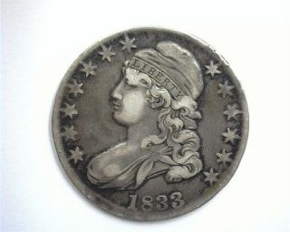 1833 Capped Bust Silver 50 Cents Extra Fine,