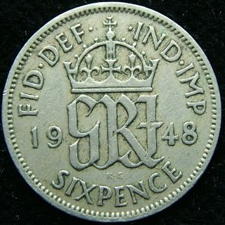 1948 United Kingdom Sixpence