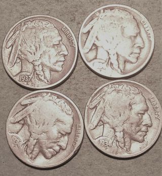 1934,  34 - D,  34,  37,  Indian Head Or Buffalo Nickels 506