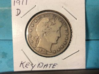 1911 - D Barber Silver Half Dollar Key Date Details & Eye Appeal