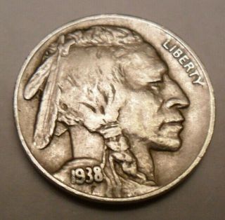 1938 D Indian Head " Buffalo " Nickel Xf - Extremely Fine