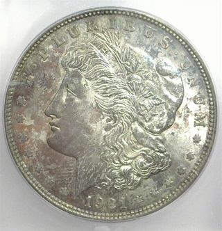 1921 - D Morgan Silver Dollar Icg Ms63 Rainbow Toning