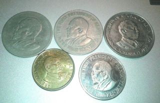 Kenya 1 Shilling Type Set 1967 & 71 (kenyatta) 1994 & 98 (moi) 2005 (kenyatta)