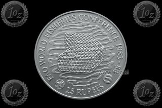 Seychelles 25 Rupees 1983 (fisheries Conference) Commemorative Coin (km 53) Unc