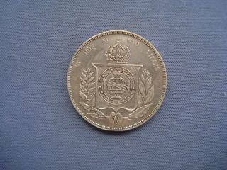 1853 Brazil - 1000 Réis - Pedro Ii - Silver Coin - 57302
