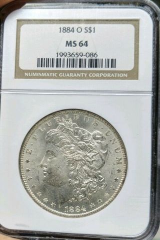 1884 - O Morgan Dollar Ngc Ms64 White Beauty