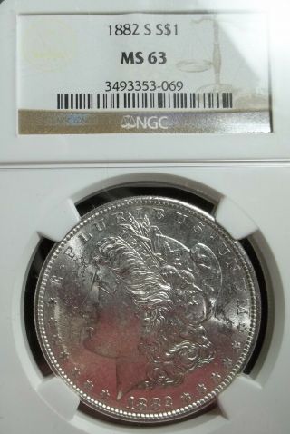 1882 S Ngc Ms - 63 Morgan Silver Dollar