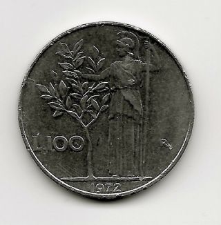 World Coins - Italy 100 Lire 1972 Km 96.  1