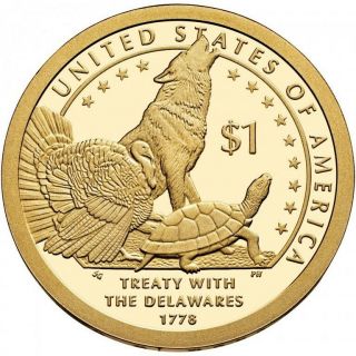 2013 D Native American Dollar Coin Sacagawea Treaty With The Delawares
