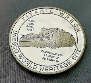 Titanic Silver 3d Coin Hologram Wreck Unesco World Heritage Site Atlantic Ocean